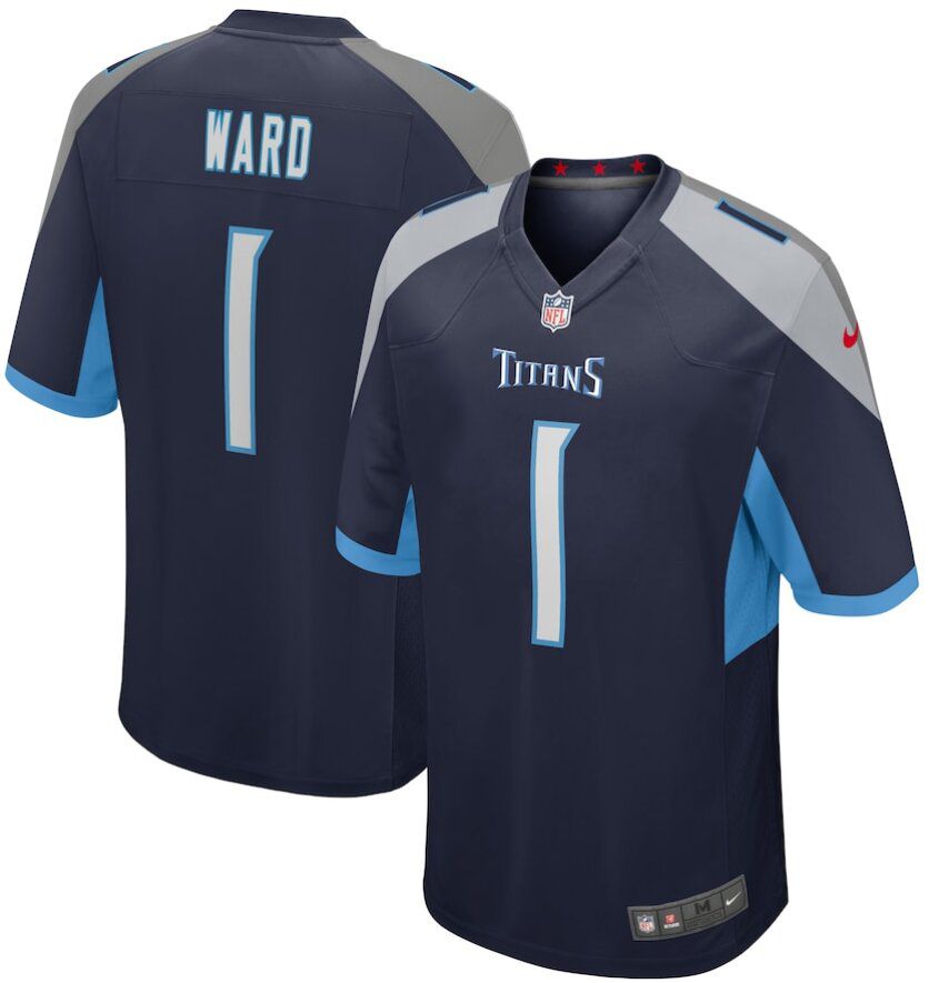 Men Tennessee Titans #1 Cameron Ward Navy Blue 2025 NFL Draft First Round Pick Nike  Game Jersey->customized nfl jersey->Custom Jersey